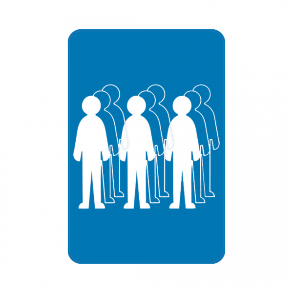 Panneau RM rectangle Sticker 40x60cm 3 files d'attente REC-STI186